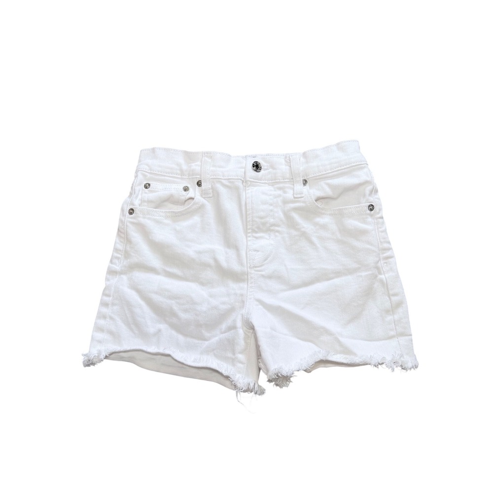 Coastal Summer GAP Denim Shorts Regular 25 White Raw Hem Jean High Rise